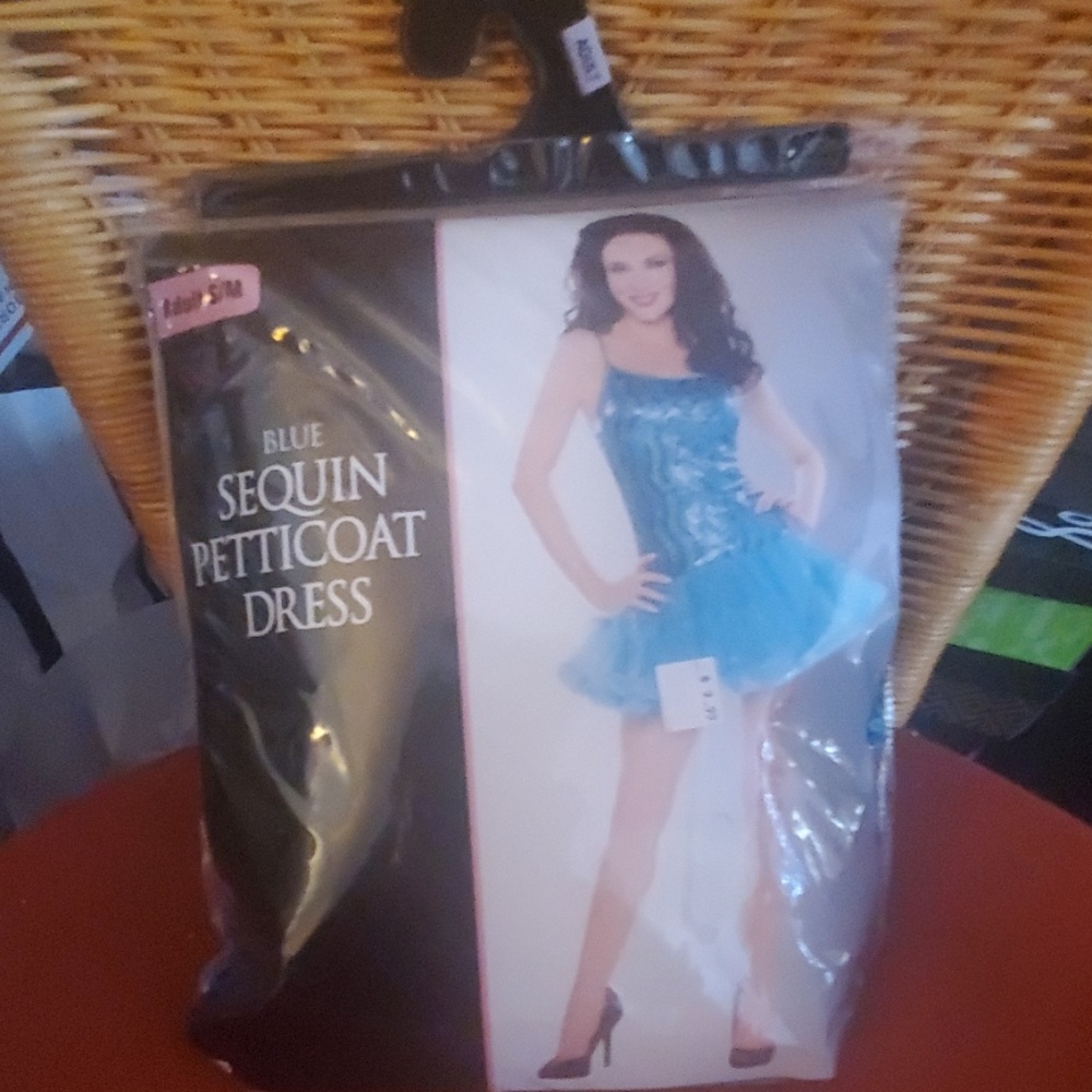 Blue sequin petticoat dress costume